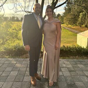 Birdy Grey Bridesmaid Eileen Dress - Matte Satin Taupe